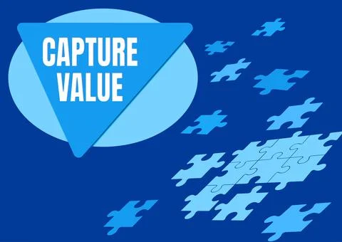 Conceptual caption Capture Value. Concept meaning Customer Relationship Satisfy 스톡 일러스트