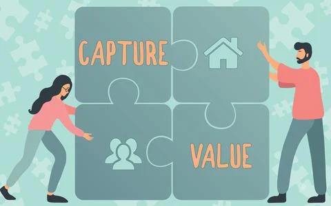 Conceptual caption Capture Value. Conceptual photo Customer Relationship Satisfy 스톡 일러스트