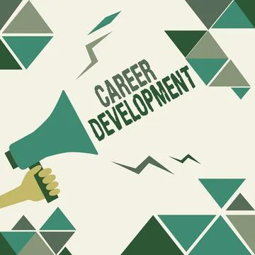 Conceptual caption Career Development. Concept meaning Lifelong learning Stock Illustration