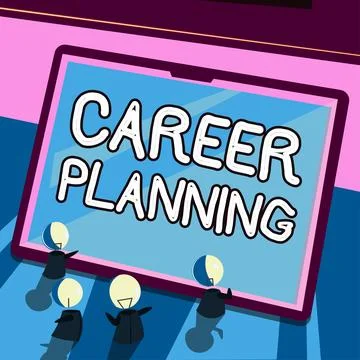 Conceptual caption Career Planning. Conceptual photo A list of goals and the Stock Illustration