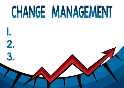 Conceptual caption Change Management. Conceptual photo development within a Illustrazione stock