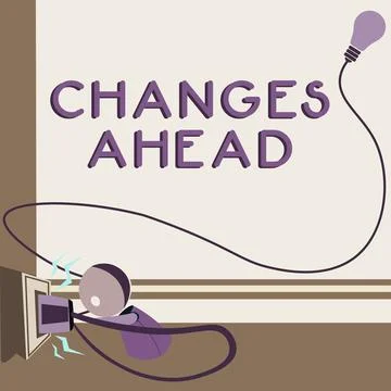 Conceptual caption Changes Ahead. Business idea to replace with or exchange for Stock Illustration