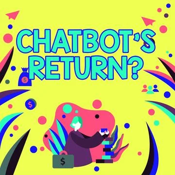 Conceptual caption Chatbot's Return. Word Written on program that communicate 스톡 사진