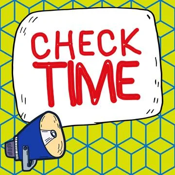 Conceptual caption Check Time. Business concept instance of checking the time Stock Illustration