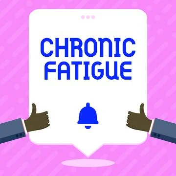Conceptual caption Chronic Fatigue. Internet Concept A disease or condition that Stock Illustration