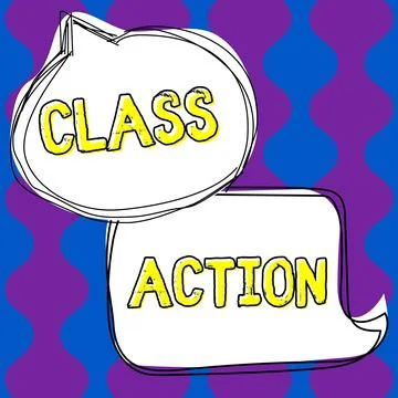 Conceptual caption Class Action. Word for lawsuit filed by small group acting on Stockillustratie