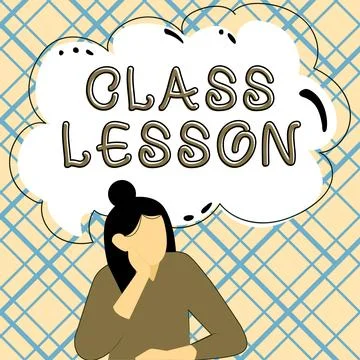 Conceptual caption Class Lesson. Internet Concept subject session scheduled for Stock Illustration