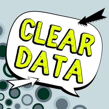 Conceptual caption Clear Data. Business overview act of removing unwanted data Illustrazione stock