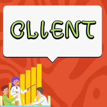 Conceptual caption Client. Business showcase person or organization using Stock Illustration
