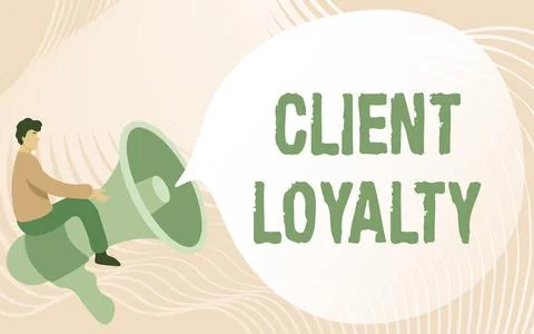 Conceptual caption Client Loyalty. Business approach The result of consistently イラスト素材