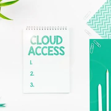 Conceptual caption Cloud Access. Word for Software tool between the organization 스톡 사진