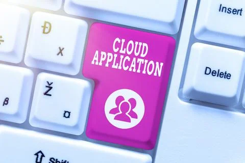 Conceptual caption Cloud Application. Business showcase the software program Fotos de archivo