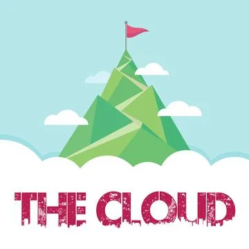 Conceptual caption The Cloud. Business approach Programs used in Storing Stock Illustration