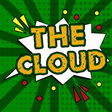 Conceptual caption The Cloud. Business approach Programs used in Storing Stock Illustration