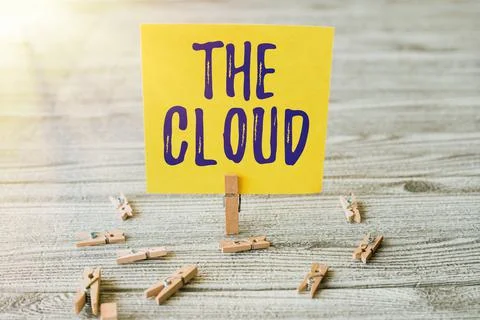 Conceptual caption The Cloud. Business concept Programs used in Storing 库存照片