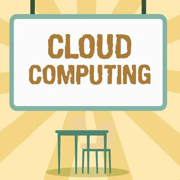 Conceptual caption Cloud Computing. Business overview use a network of remote Stockillustratie