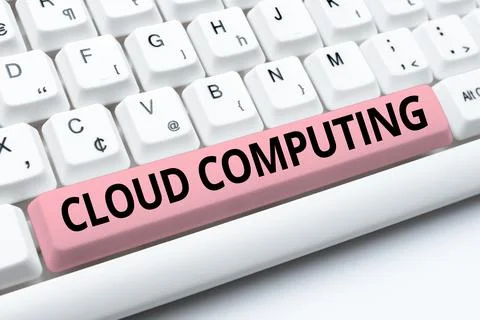Conceptual caption Cloud Computing. Business showcase storing and accessing data Stock Photos