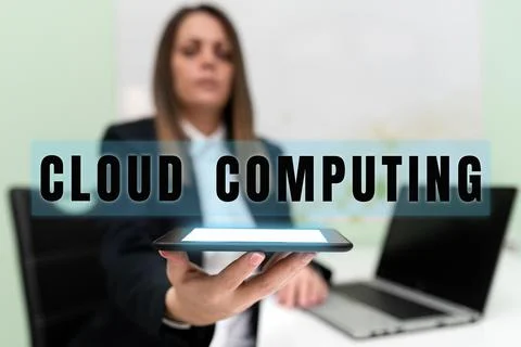Conceptual caption Cloud Computing. Internet Concept storing and accessing data 스톡 사진