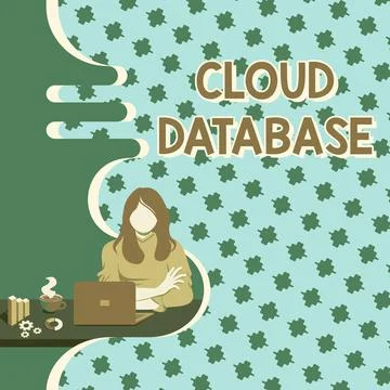 Conceptual caption Cloud Database. Business concept optimized or built for a Ilustración de archivo