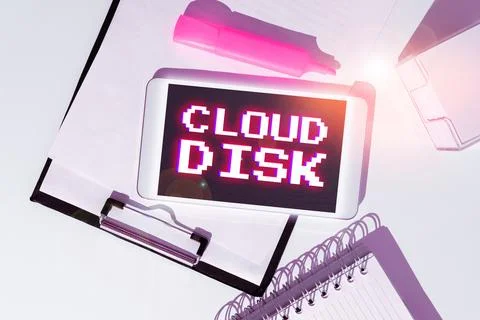 Conceptual caption Cloud Disk. Business approach web base service that provides Foto stock