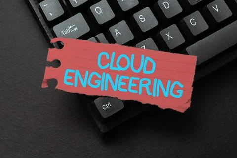 Conceptual caption Cloud Engineering. Concept meaning application of engineering Stock Photos