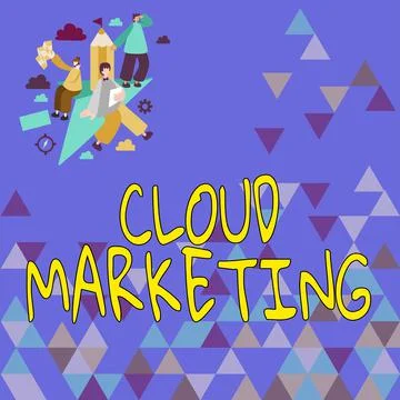 Conceptual caption Cloud MarketingThe process of an organisation to market their Stock Illustration