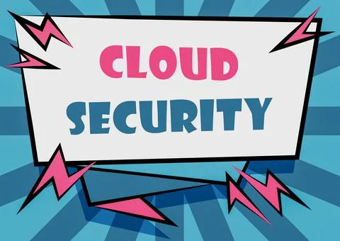 Conceptual caption Cloud Security. Word Written on Imposing a secured system of Stock Illustration