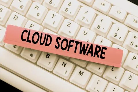 Conceptual caption Cloud Software. Business approach Programs used in Storing Stock Photos