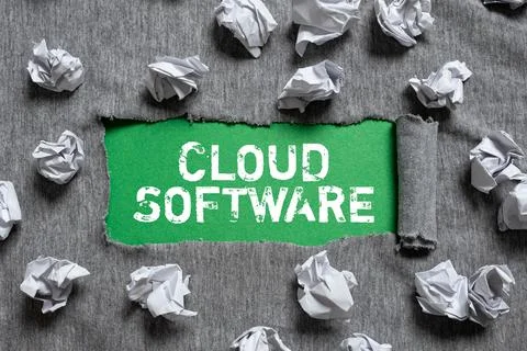 Conceptual caption Cloud Software. Business concept Programs used in Storing Stock Photos