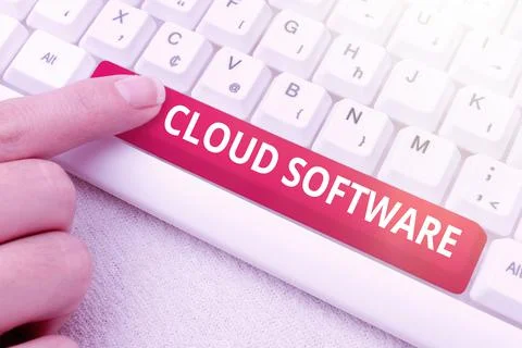 Conceptual caption Cloud Software. Conceptual photo Programs used in Storing Stock Photos