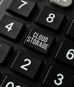 Conceptual caption Cloud Storage. Business concept computing connect devices to Foto stock