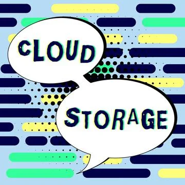 Conceptual caption Cloud Storage. Internet Concept computing connect devices  Illustrazione stock