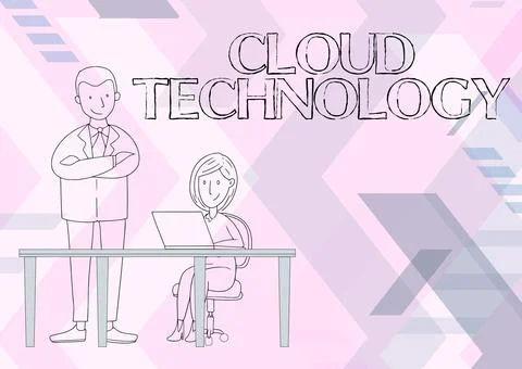 Conceptual caption Cloud Technology. Business concept storing and accessing data Stock Illustration