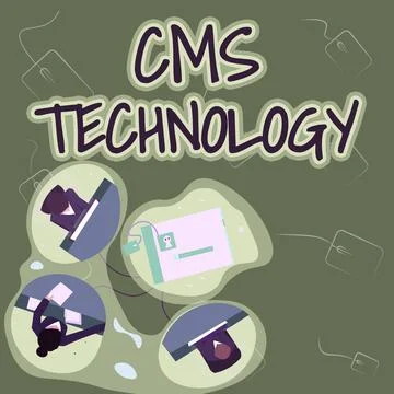 Conceptual caption Cms Technology. Conceptual photo programs that are used to 库存插图