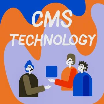 Conceptual caption Cms Technology. Conceptual photo programs that are used to Stock Illustration