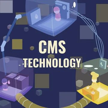 Conceptual caption Cms Technology. Word Written on programs that are used to Stock Illustration