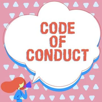 Conceptual caption Code Of Conduct. Business concept Ethics rules moral codes 스톡 일러스트