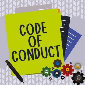 Conceptual caption Code Of Conduct. Business idea Ethics rules moral codes Stock-Illustration