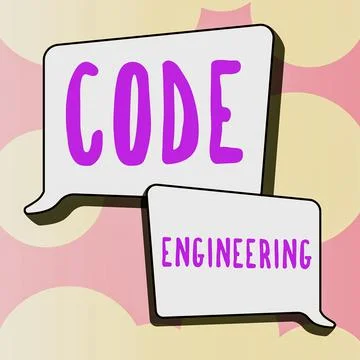 Conceptual caption Code Engineering. Word for significant ideas that are 스톡 일러스트