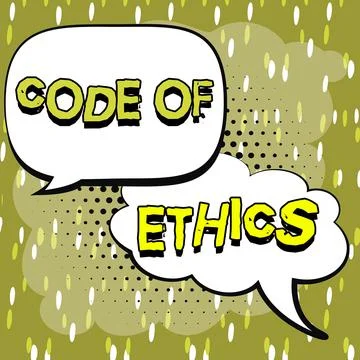 Conceptual caption Code Of Ethics. Business showcase Moral Rules Ethical Illustrazione stock
