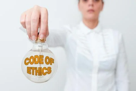 Conceptual caption Code Of Ethics. Business approach basic guide for Stockfoto's