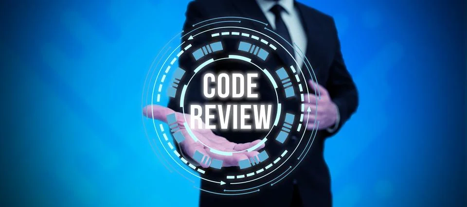 Conceptual caption Code Review. Internet Concept going over a subject in study 스톡 사진