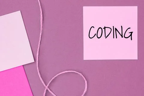 Conceptual caption Coding. Business concept assigning code to something for 写真素材