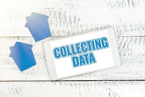 Conceptual caption Collecting Data. Business idea Gathering and measuring Foto stock