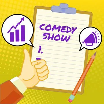 Conceptual caption Comedy Show. Conceptual photo Funny program Humorous Amusing 스톡 일러스트
