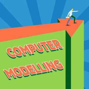 Conceptual caption Computer Modelling. Business concept using a computer to make イラスト素材