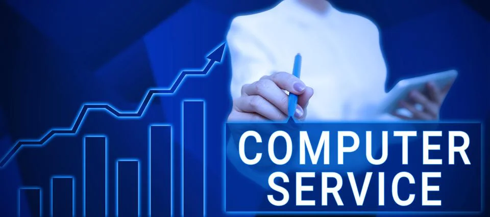 Conceptual caption Computer Service. Internet Concept process of gathering Foto stock