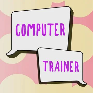 Conceptual caption Computer Trainer. Conceptual photo geographically distributed 스톡 일러스트
