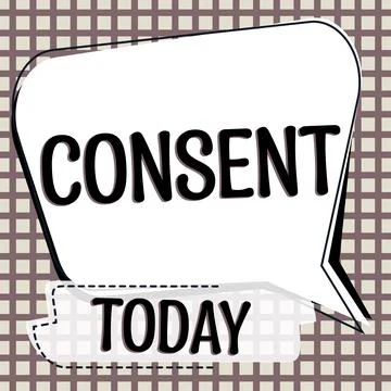 Conceptual caption Consent. Internet Concept general agreement about particular Stock Illustration