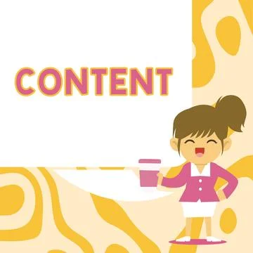 Conceptual caption Content. Business approach Things included in something Stock Illustration